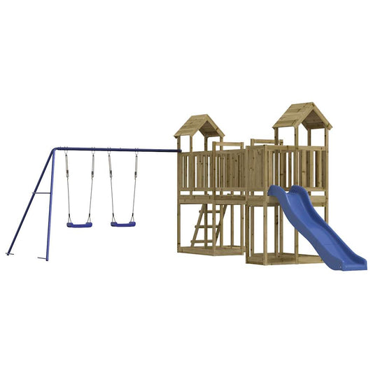 Spielturm aus imprägniertem Kiefernholz und massivem Douglasien- und Kiefernholz