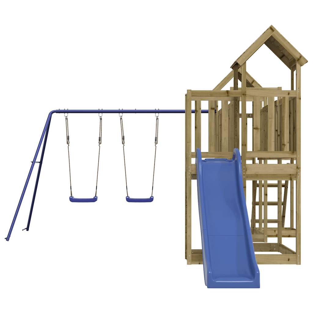 Spielturm aus imprägniertem Kiefernholz und massivem Douglasien- und Kiefernholz