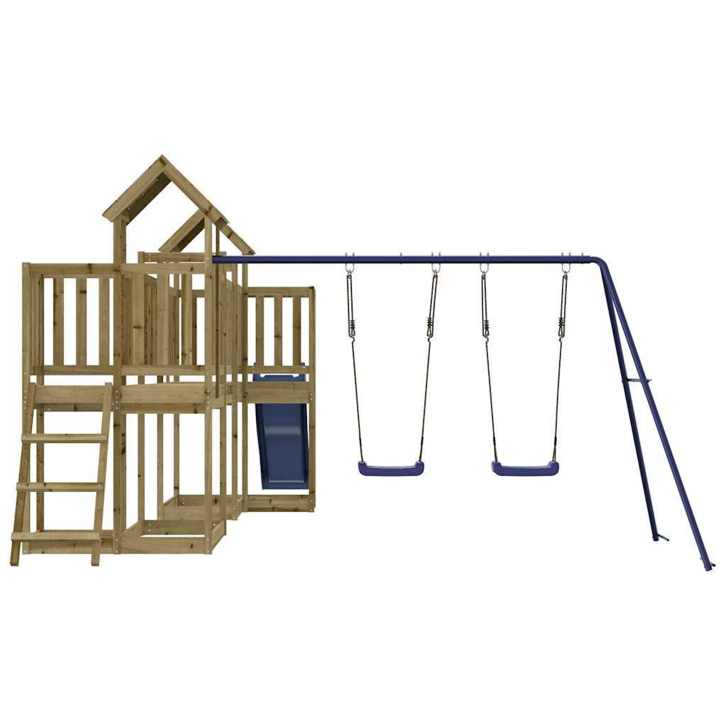 Spielturm aus imprägniertem Kiefernholz und massivem Douglasien- und Kiefernholz