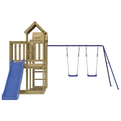 Spielturm aus imprägniertem Kiefernholz und massivem Douglasien- und Kiefernholz