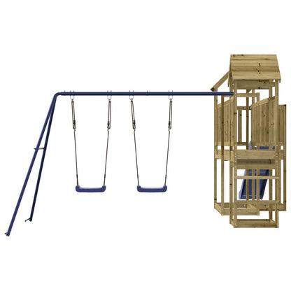 Spielturm aus imprägniertem Kiefernholz und massivem Douglasien- und Kiefernholz
