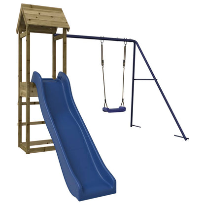 Spielturm aus imprägniertem Kiefernholz und massivem Douglasien- und Kiefernholz