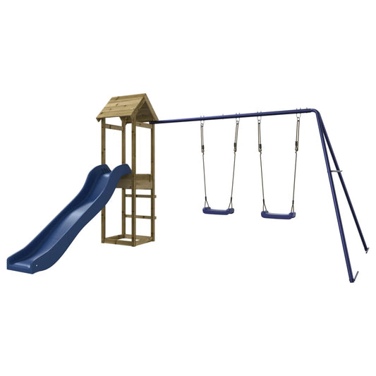 Spielturm aus imprägniertem Kiefernholz und massivem Douglasien- und Kiefernholz