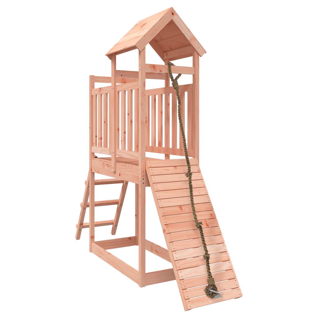 Spielturm mit Kletterwand aus imprägniertem Kiefernholz und Douglasie Massivholz