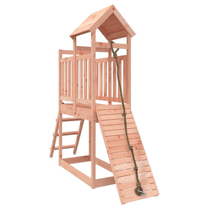Spielturm mit Kletterwand aus imprägniertem Kiefernholz und Douglasie Massivholz