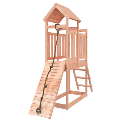 Spielturm mit Kletterwand aus imprägniertem Kiefernholz und Douglasie Massivholz