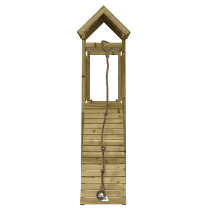Spielturm mit Kletterwand aus imprägniertem Kiefernholz und Douglasie Massivholz