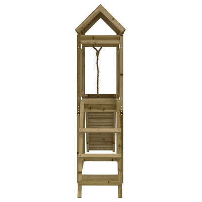 Spielturm mit Kletterwand aus imprägniertem Kiefernholz und Douglasie Massivholz