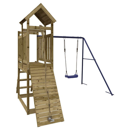 Spielturm aus imprägniertem Kiefernholz und massivem Douglasien- und Kiefernholz