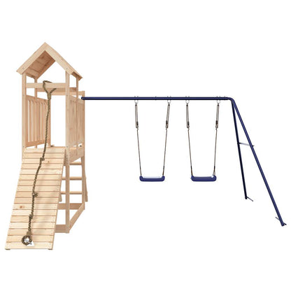 Spielturm aus imprägniertem Kiefernholz und massivem Douglasien- und Kiefernholz