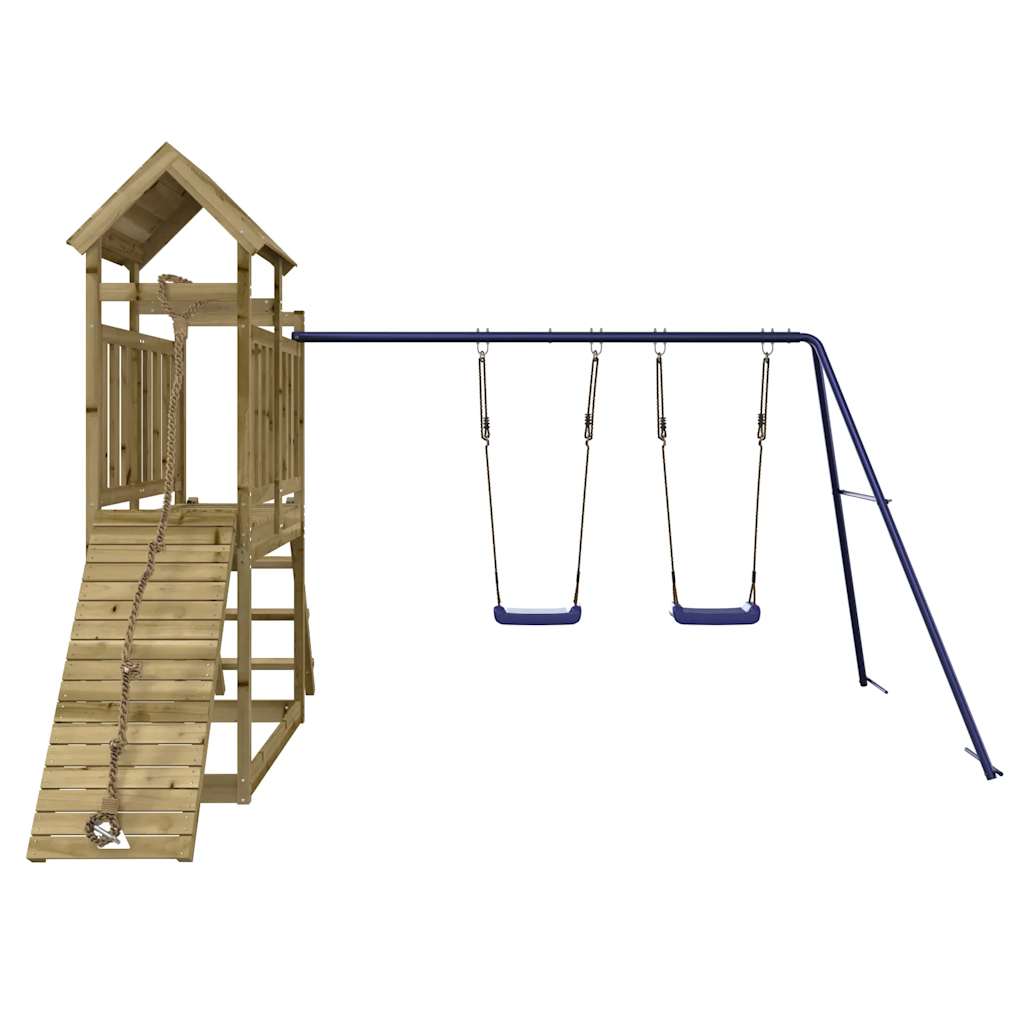 Spielturm aus imprägniertem Kiefernholz und massivem Douglasien- und Kiefernholz