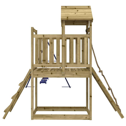 Spielturm aus imprägniertem Kiefernholz und massivem Douglasien- und Kiefernholz
