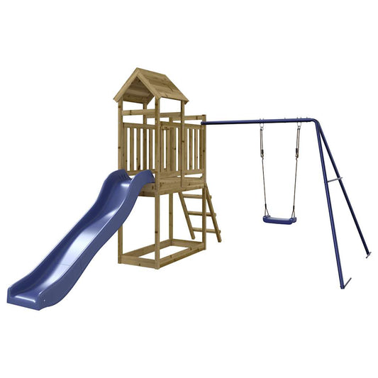 Spielturm aus imprägniertem Kiefernholz und massivem Douglasien- und Kiefernholz