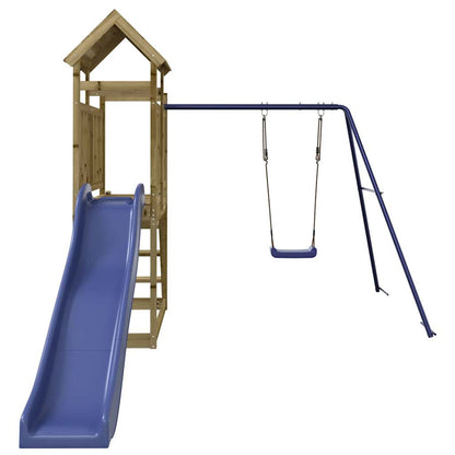 Spielturm aus imprägniertem Kiefernholz und massivem Douglasien- und Kiefernholz