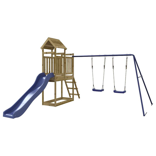 Spielturm aus imprägniertem Kiefernholz und massivem Douglasien- und Kiefernholz