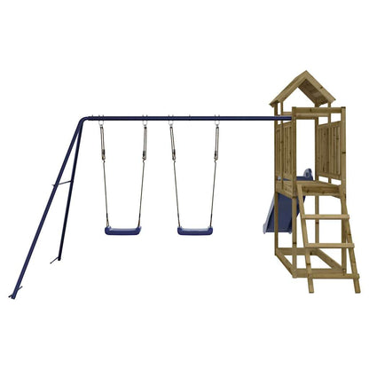 Spielturm aus imprägniertem Kiefernholz und massivem Douglasien- und Kiefernholz