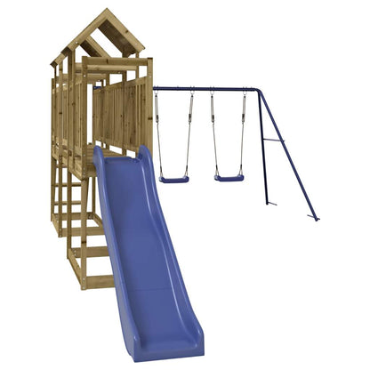 Spielturm aus imprägniertem Kiefernholz und massivem Douglasien- und Kiefernholz