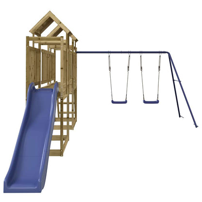 Spielturm aus imprägniertem Kiefernholz und massivem Douglasien- und Kiefernholz