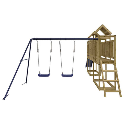 Spielturm aus imprägniertem Kiefernholz und massivem Douglasien- und Kiefernholz