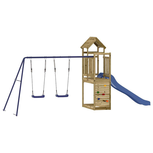 Spielturm aus imprägniertem Kiefernholz und massivem Douglasien- und Kiefernholz