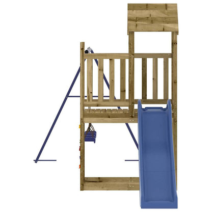 Spielturm aus imprägniertem Kiefernholz und massivem Douglasien- und Kiefernholz