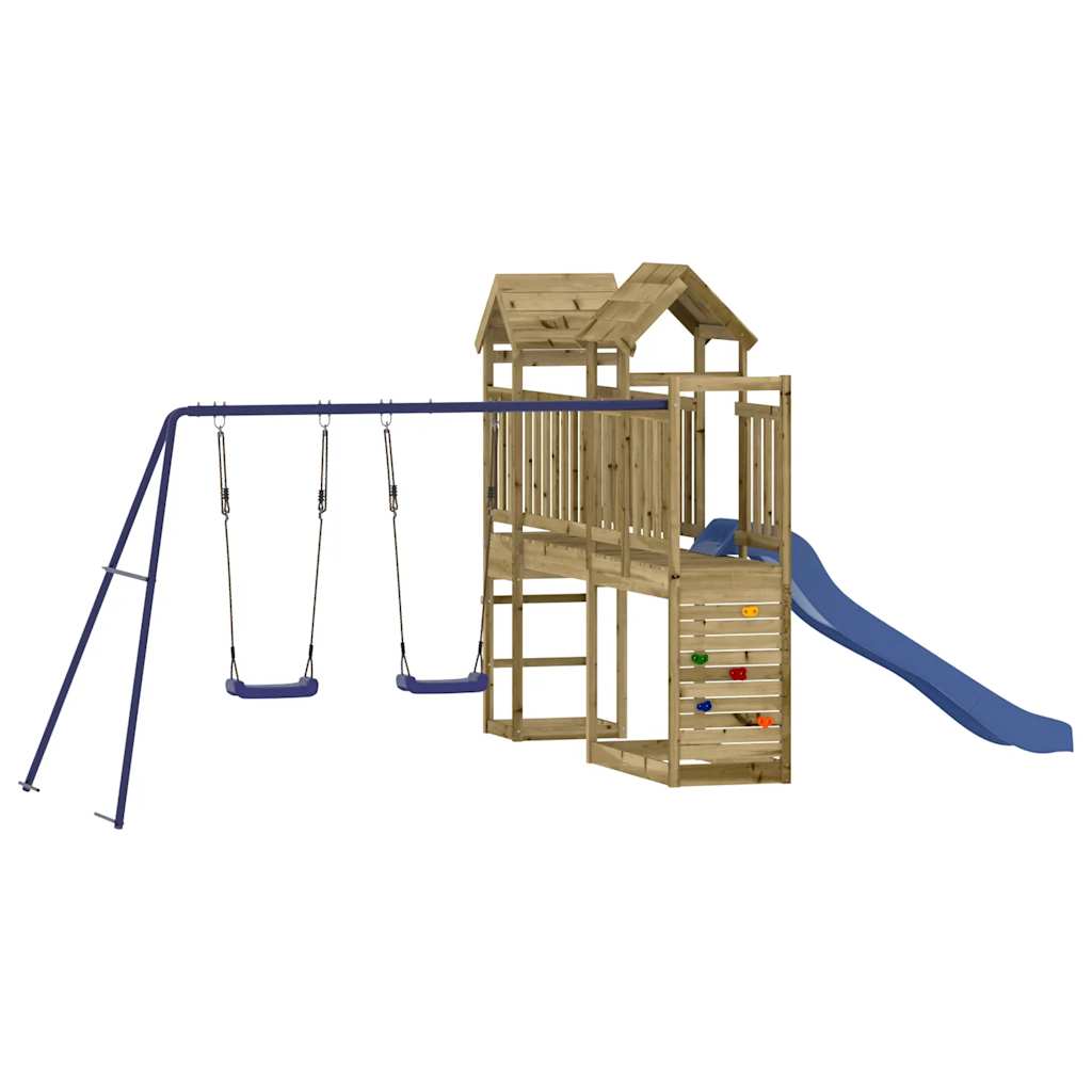 Spielturm aus imprägniertem Kiefernholz und massivem Douglasien- und Kiefernholz