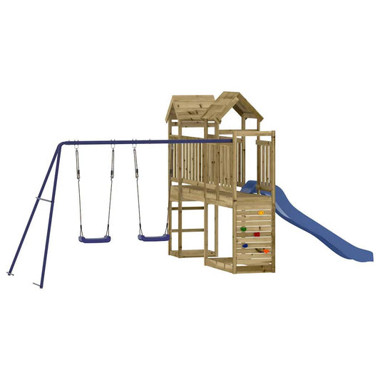 Spielturm aus imprägniertem Kiefernholz und massivem Douglasien- und Kiefernholz