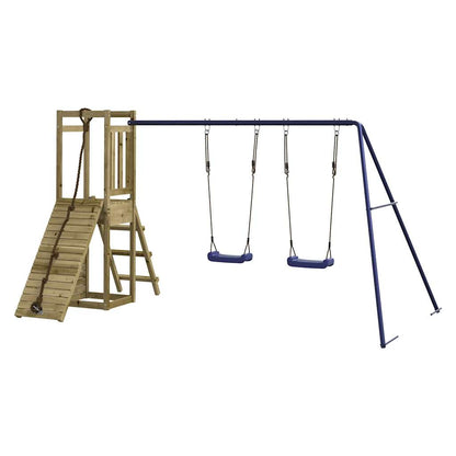 Spielturm aus imprägniertem Kiefernholz und massivem Douglasien- und Kiefernholz