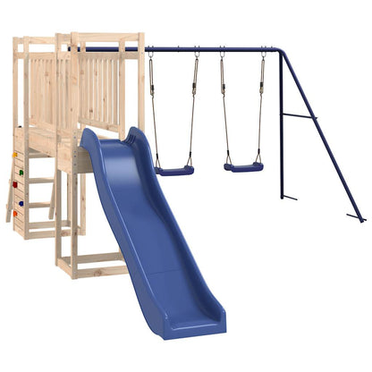 Spielturm aus imprägniertem Kiefernholz und massivem Douglasien- und Kiefernholz