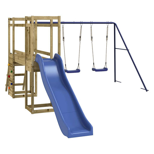 Spielturm aus imprägniertem Kiefernholz und massivem Douglasien- und Kiefernholz