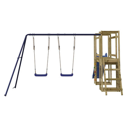 Spielturm aus imprägniertem Kiefernholz und massivem Douglasien- und Kiefernholz