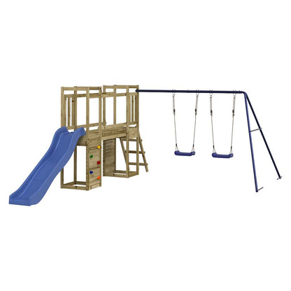 Spielturm aus imprägniertem Kiefernholz und massivem Douglasien- und Kiefernholz
