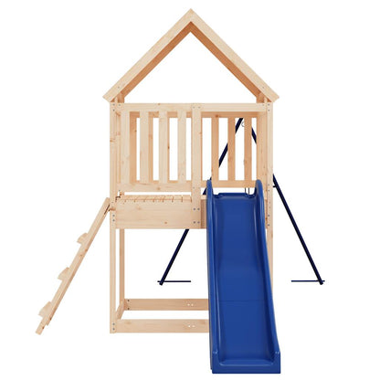 Spielturm aus imprägniertem Kiefernholz und massivem Douglasien- und Kiefernholz