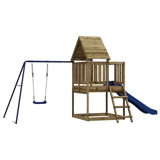 Spielturm aus imprägniertem Kiefernholz und massivem Douglasien- und Kiefernholz