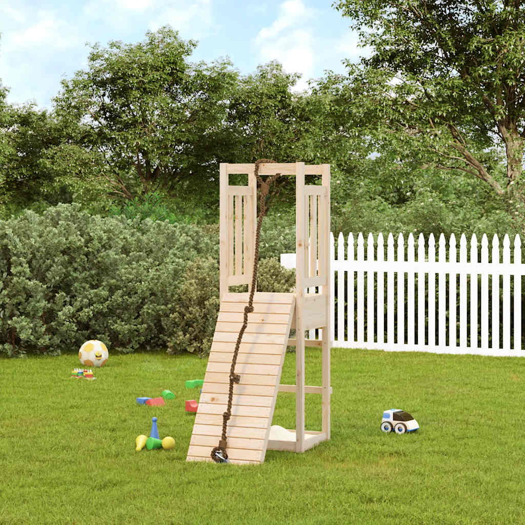 Spielturm mit Kletterwand aus imprägniertem Kiefernholz und Massivholz Douglasie