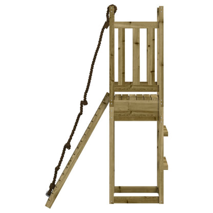 Spielturm mit Kletterwand aus imprägniertem Kiefernholz und Massivholz Douglasie