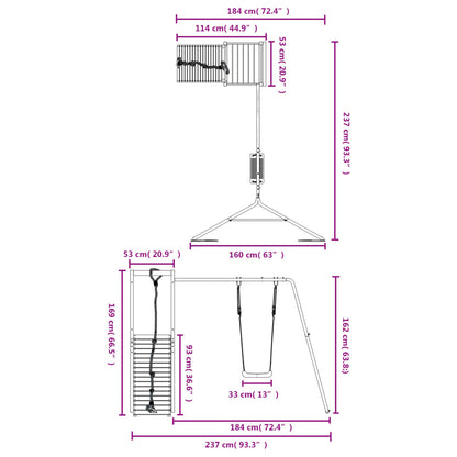 Spielturm aus imprägniertem Kiefernholz und massivem Douglasien- und Kiefernholz