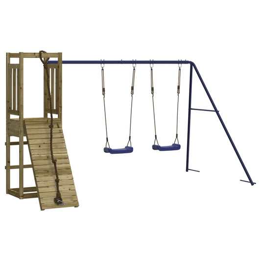 Spielturm aus imprägniertem Kiefernholz und massivem Douglasien- und Kiefernholz