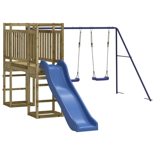 Spielturm aus imprägniertem Kiefernholz und massivem Douglasien- und Kiefernholz