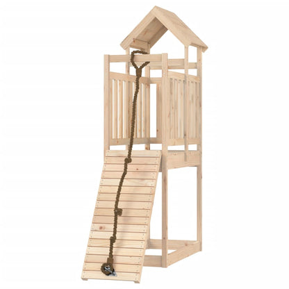 Spielturm mit Kletterwand aus imprägniertem Kiefernholz und Massivholz Douglasie