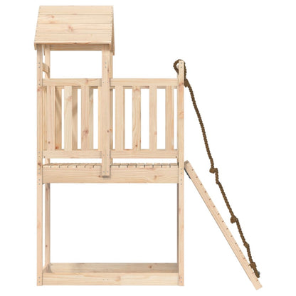 Spielturm mit Kletterwand aus imprägniertem Kiefernholz und Massivholz Douglasie