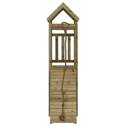 Spielturm mit Kletterwand aus imprägniertem Kiefernholz und Massivholz Douglasie