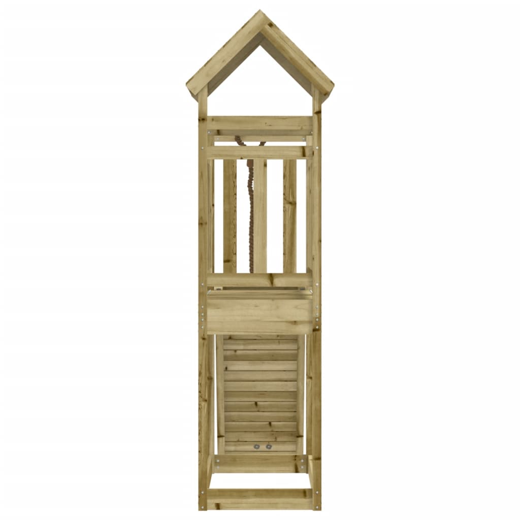 Spielturm mit Kletterwand aus imprägniertem Kiefernholz und Massivholz Douglasie