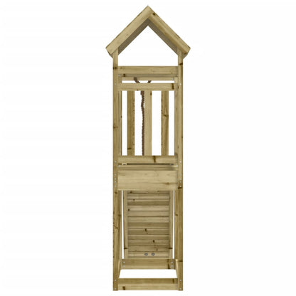 Spielturm mit Kletterwand aus imprägniertem Kiefernholz und Massivholz Douglasie