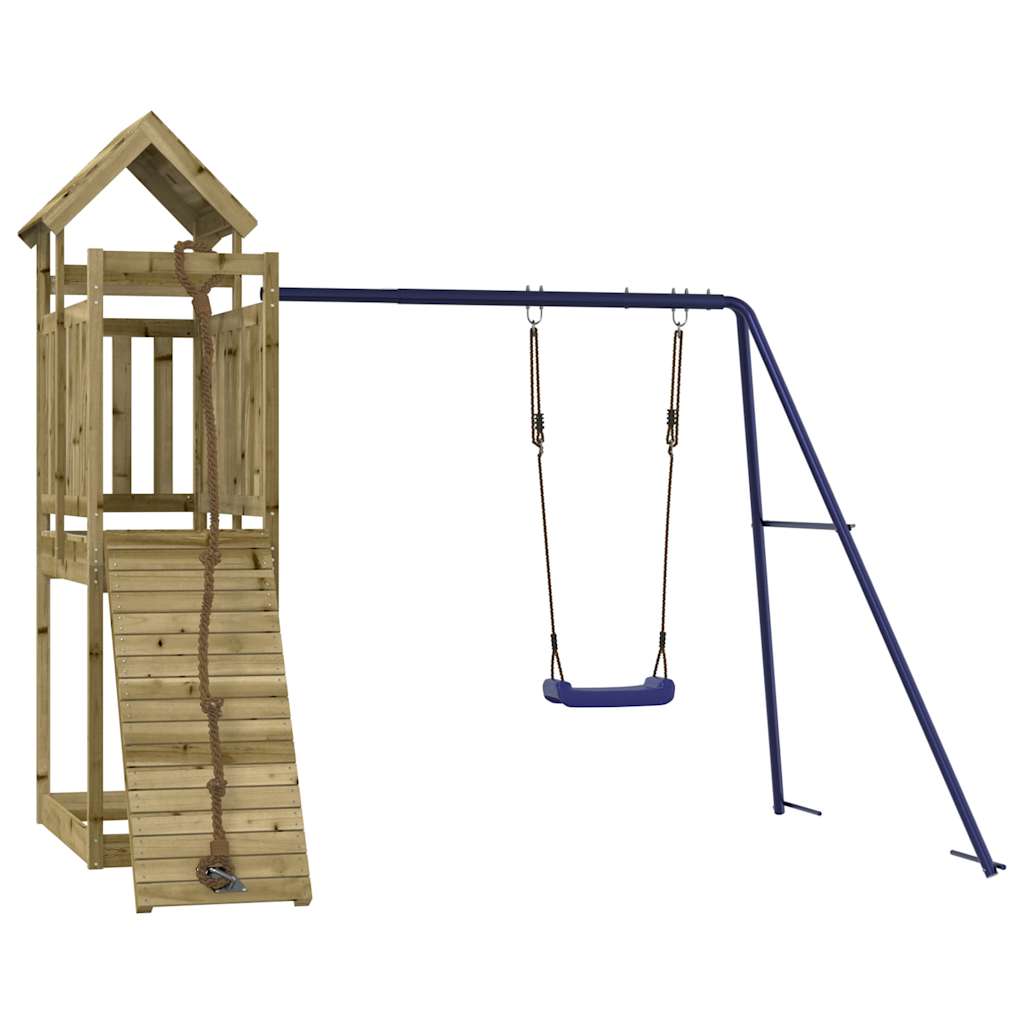 Spielturm aus imprägniertem Kiefernholz und massivem Douglasien- und Kiefernholz