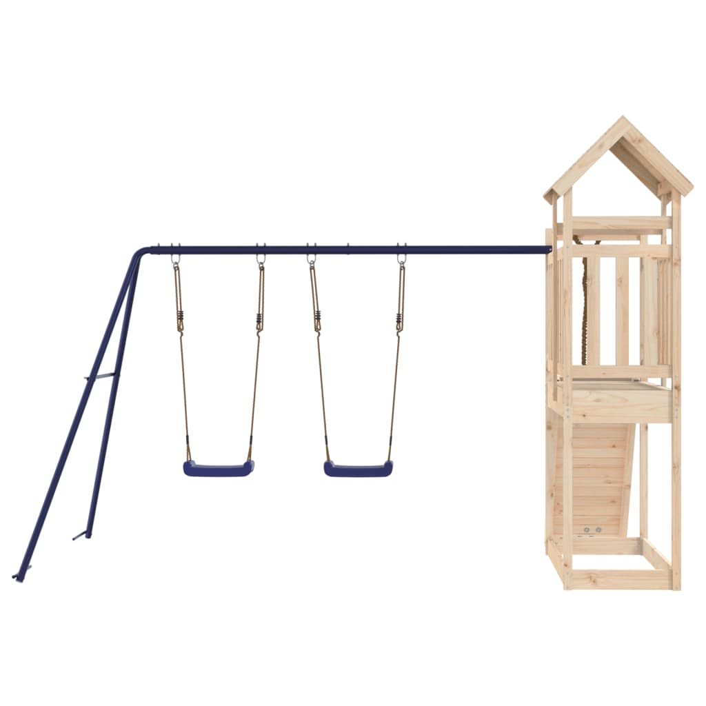 Spielturm aus imprägniertem Kiefernholz und massivem Douglasien- und Kiefernholz