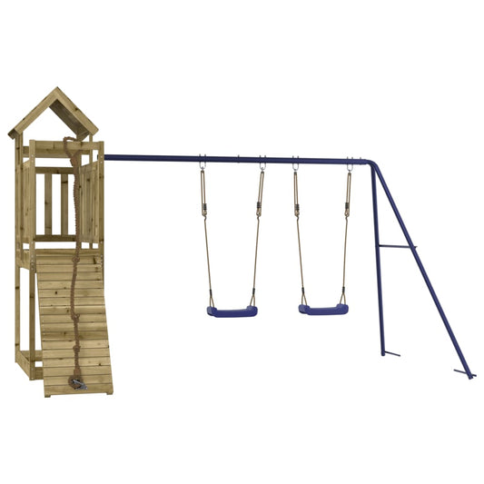 Spielturm aus imprägniertem Kiefernholz und massivem Douglasien- und Kiefernholz