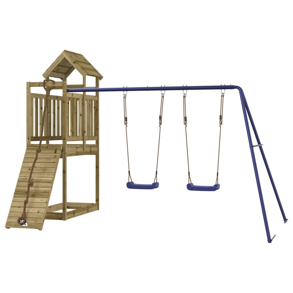 Spielturm aus imprägniertem Kiefernholz und massivem Douglasien- und Kiefernholz