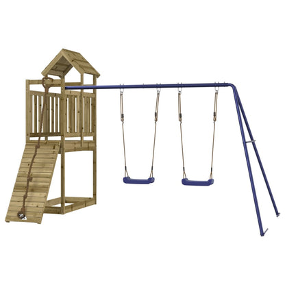 Spielturm aus imprägniertem Kiefernholz und massivem Douglasien- und Kiefernholz
