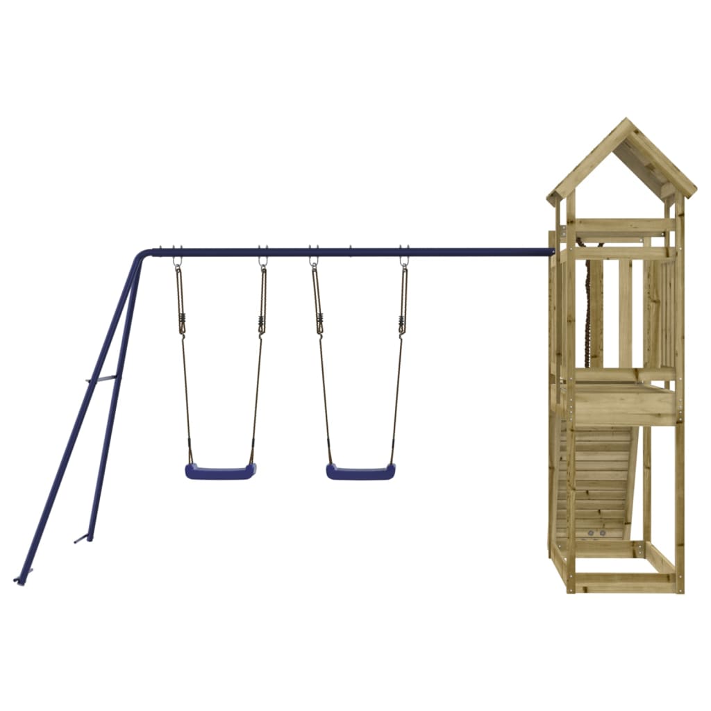 Spielturm aus imprägniertem Kiefernholz und massivem Douglasien- und Kiefernholz
